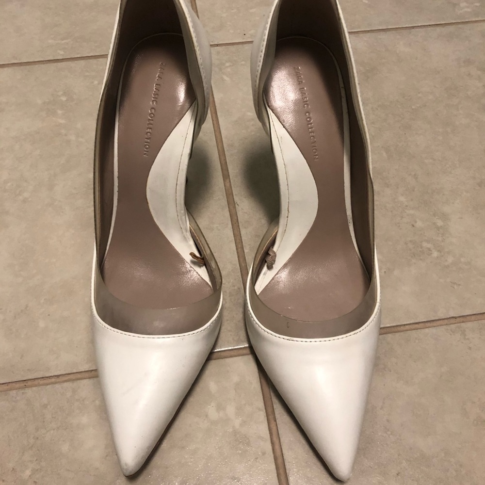 Zara white heels